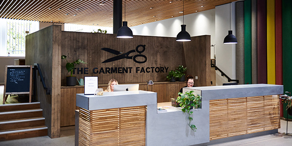 Reception area in The Garment Factory 